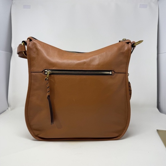 orYANY Brown Braided Leather Shoulder Bag – Gold Hardware, Boho Crossbody Style - Picture 2 of 16